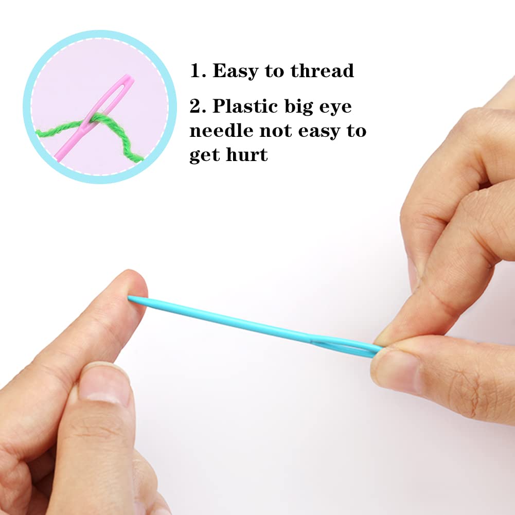 50PCS Large Eye Plastic Yarn Needles for Sewing & Crafting - 7cm/2.76inch DIY Needles with Storage Box - Perfect for Knitting, Crochet, Embroidery and Handmade Projects