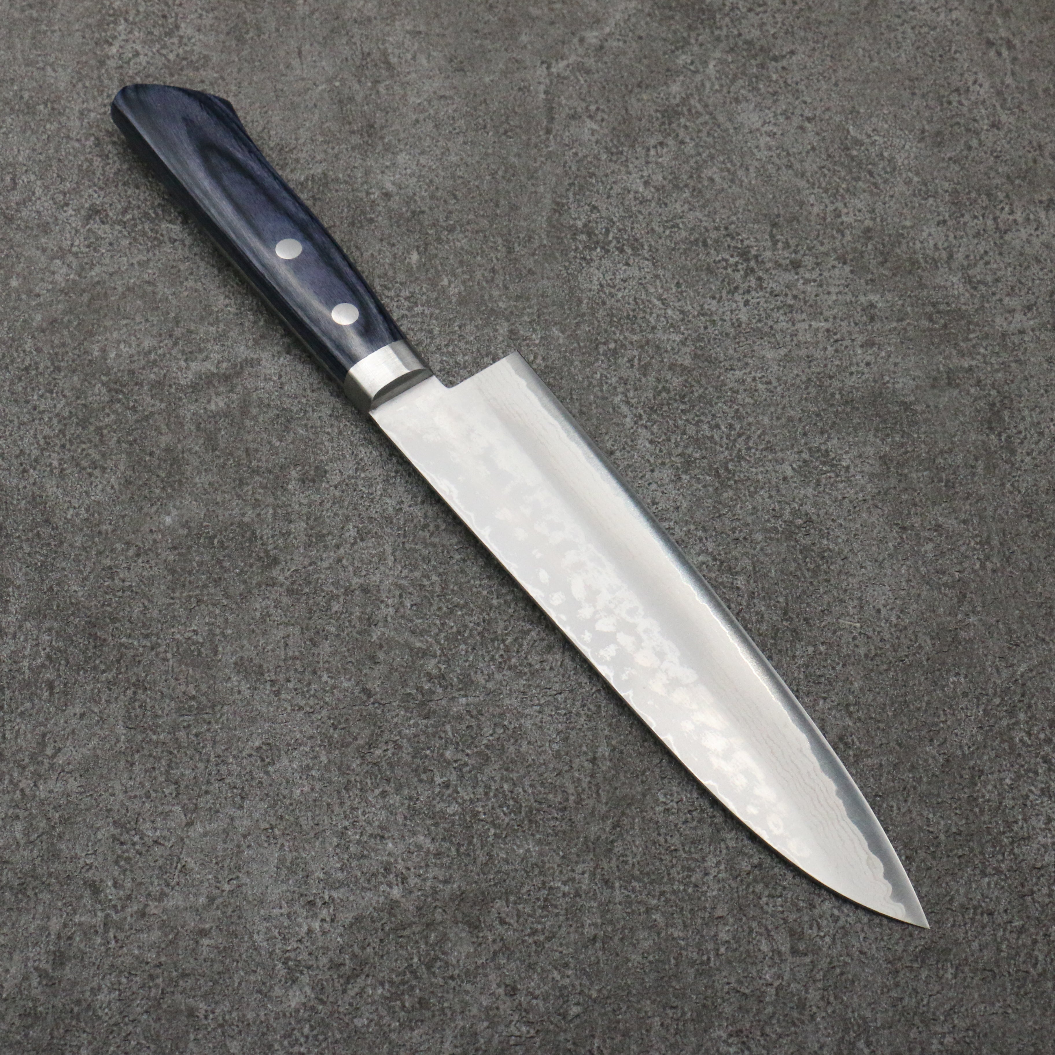 Kunihira Sairyu VG10 Damascus Gyuto Chef Knife 180mm - Japanese Kitchen Knife with Navy Blue Pakkawood Handle - Perfect for Sushi, Meat Cutting & Professional Cooking