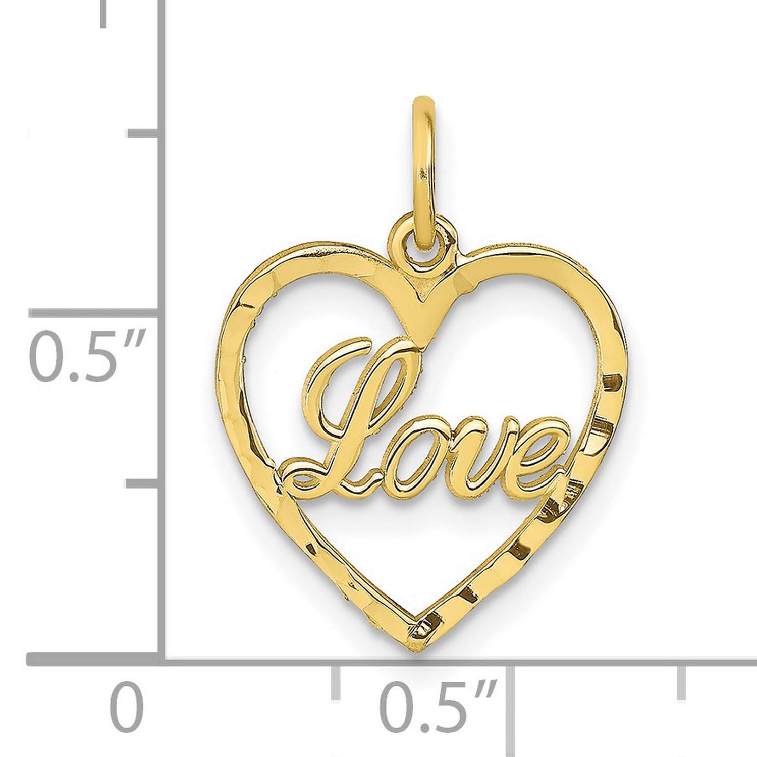 10K Yellow Gold Heart Charm Pendant - 20mm x 23mm Romantic Love Jewelry Gift for Women - Perfect for Valentine's Day, Anniversary & Special Occasions
