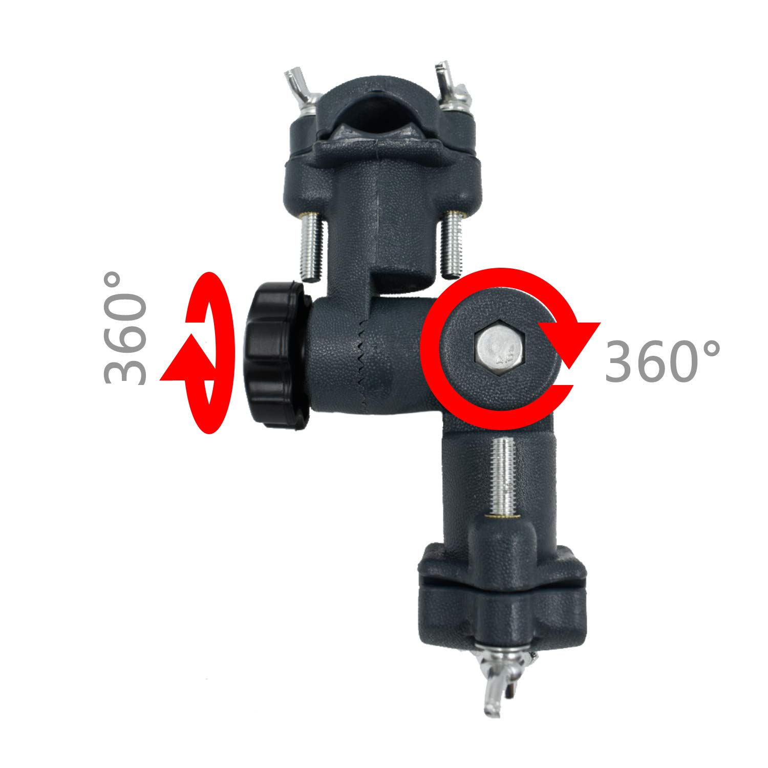 360° Adjustable Fishing Rod Holder Stand with Lure Dish & Flashlight Mount - Heavy Duty Chair Bracket for Fishing Fort, Tank, Pole Platform & Tackle Box - Perfect for Shore, Boat & Ice Fishing Adventures