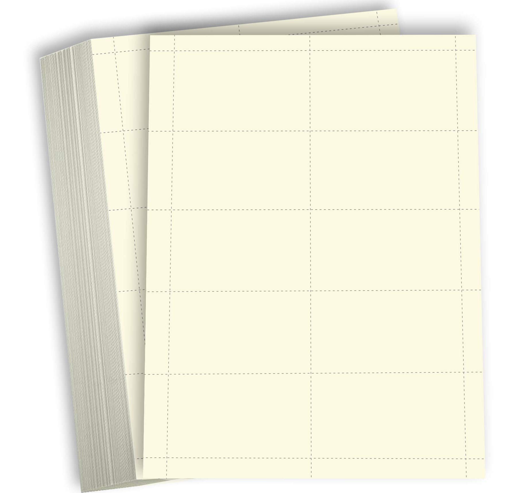 Hamilco Premium Blank Business Cards - 80 lb Heavy Weight Cream Cardstock Paper, Perforated 3.5