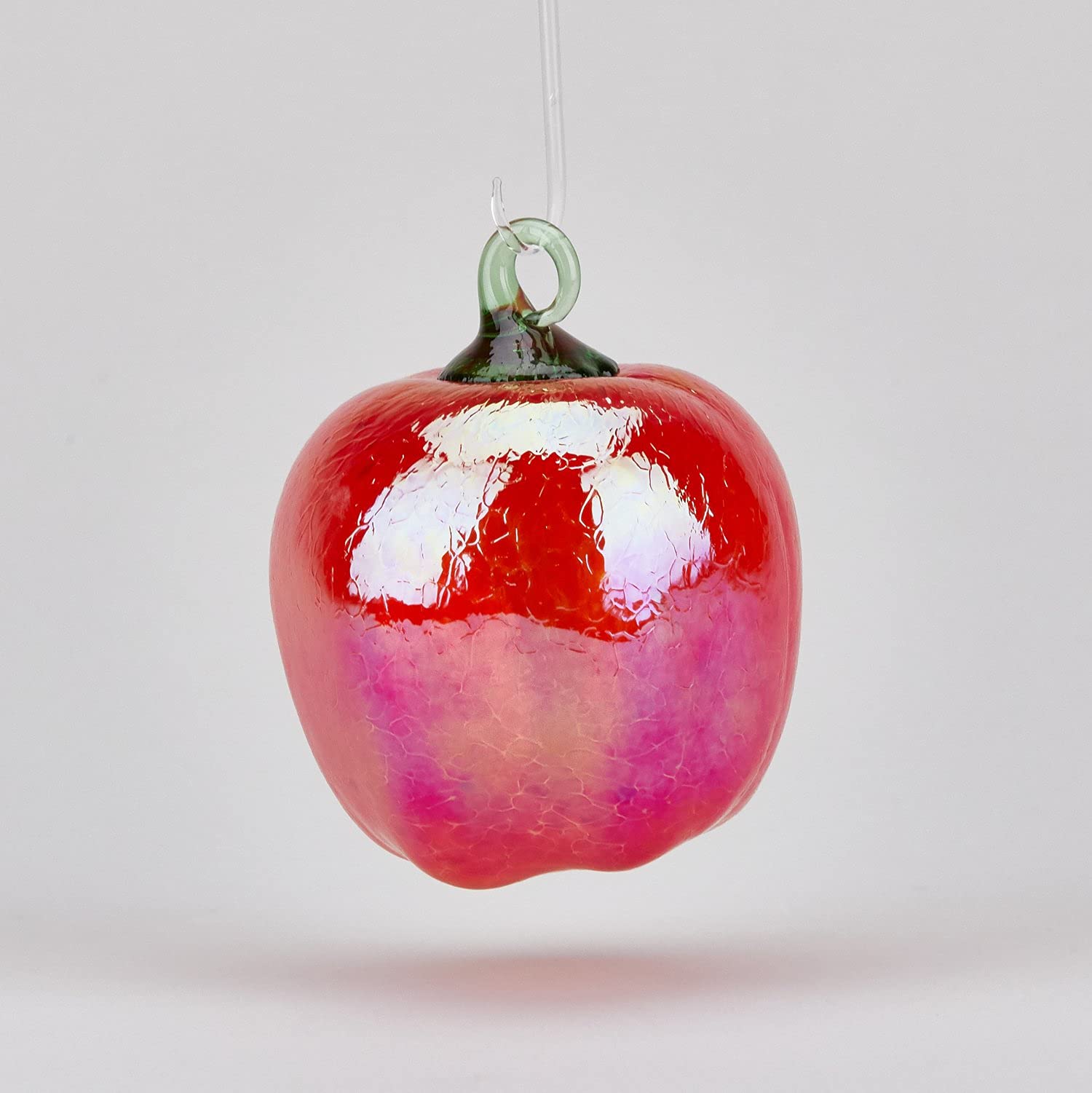 Handmade Blown Glass Apple Decor - Realistic Fruit Ornament for Home & Christmas Tree - Perfect for Kitchen, Dining Table, and Holiday Decoration
