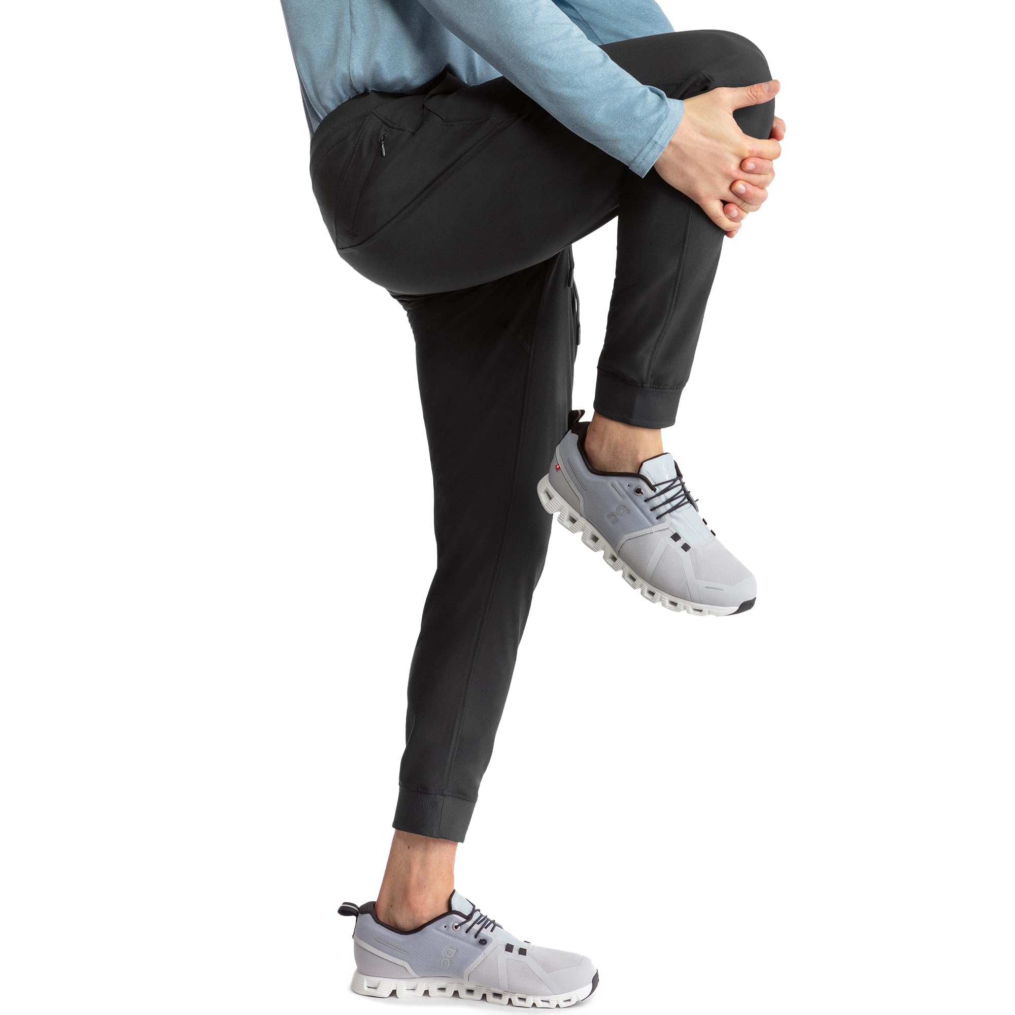 Birddogs Men's Joggers - Stretch Workout Sweatpants with Secure Zipper Pockets - Athletic Slim Fit Pants for Running, Gym & Casual Wear