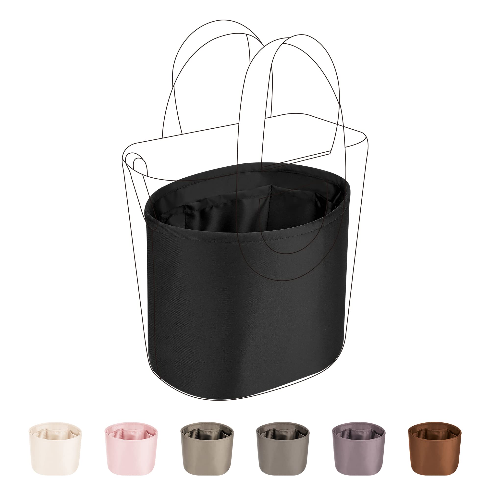 DGAZ Luxury Silk Purse Organizer Insert for Hermes In The Loop 18/23 Bags - Black Handbag Shaper Tote - Perfect for Travel, Work & Everyday Use
