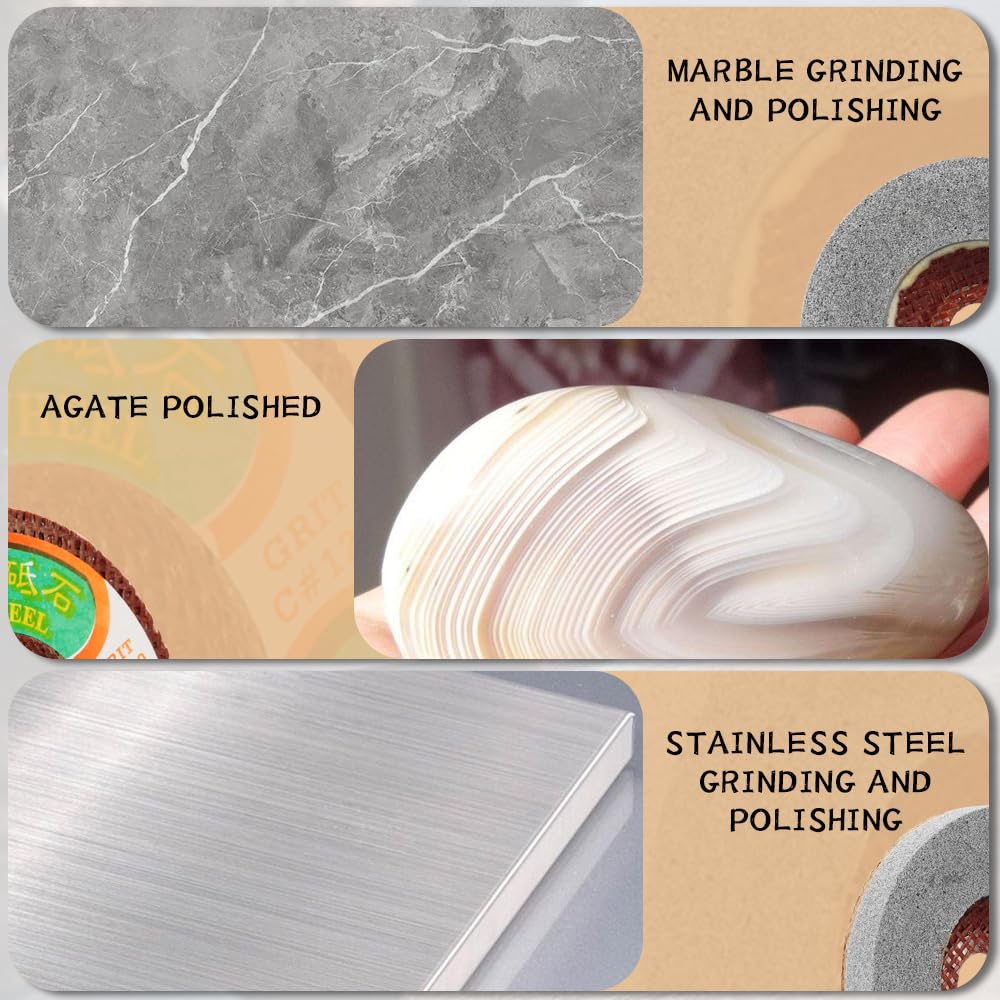 2Pcs 4 Inch PVA Marble Polishing Wheel, 400 Grit Silicon Carbide Grinding Disc for 5/8