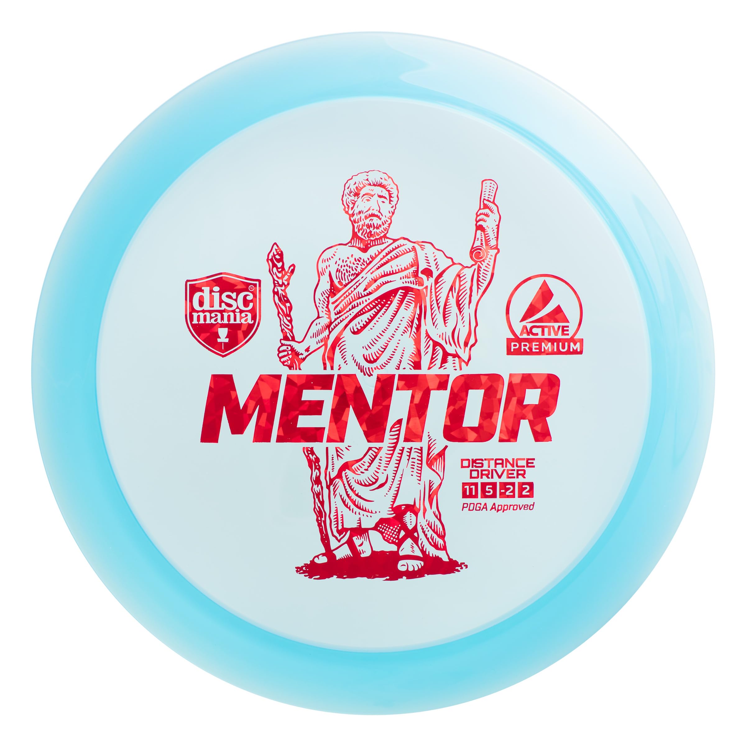 Discmania Active Premium Mentor Distance Driver Disc Golf - Best Beginner Disc Golf Discs & Frisbee Golf Driver | Perfect Disc Golf Gifts for Men | Blue | Ideal for Outdoor Sports, Backyard Games & Disc Golf Tournaments