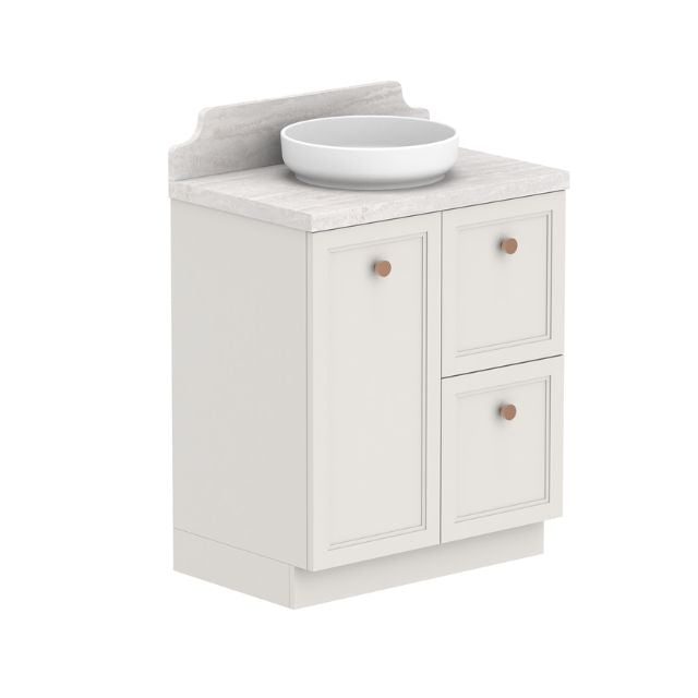 ADP Mabel Floor Standing Vanity with Premium Solid Surface Benchtop - Modern Cherry Pie Finish Bathroom Vanity for Master Bedroom & Guest Bathroom