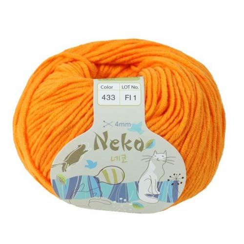 Premium Neko Cotton Knitting Yarn Set - 2 Pack Soft Tangerine Orange Crochet Thread for Needlecraft, DIY Projects | Perfect for Scarves, Blankets & Baby Clothes Making