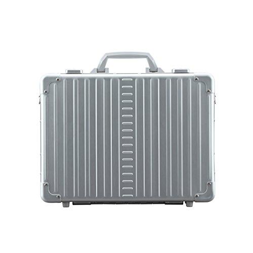 Premium Aleon 17 Inch Aluminum Hardside Business Briefcase - Platinum Silver | Professional Attache Case for Business Travel, Office Work & Executive Meetings