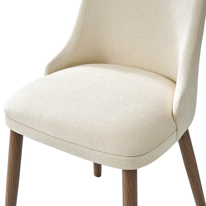Zara Dining Chairs Set of 2/4/6 - Modern Curved Backrest with Natural Wood Legs & Plush Cushion - Perfect for Kitchen, Dining Room, or Breakfast Nook