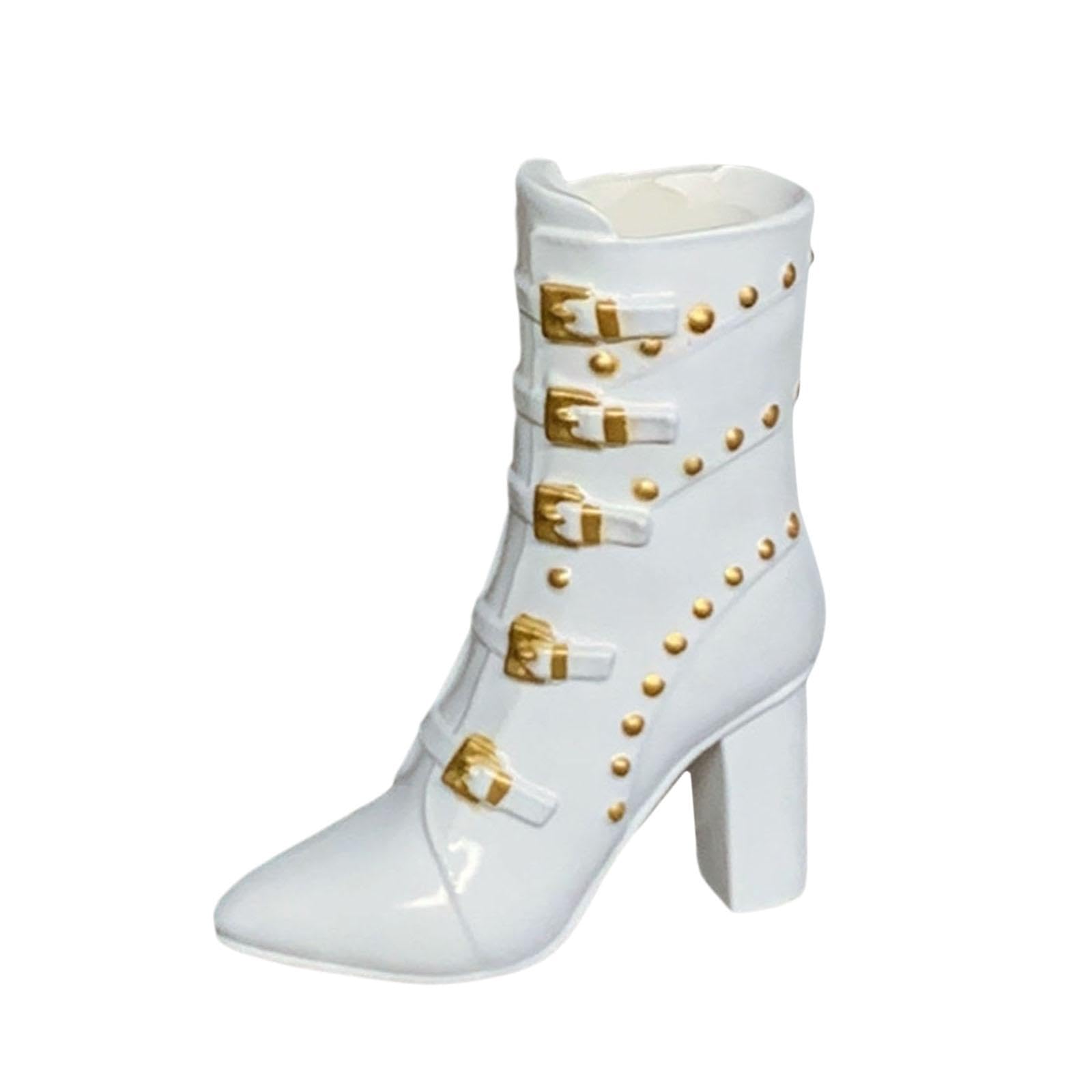 Kowaku 1/6 Scale BJD Doll High Heel Boots - White Ball Jointed Doll Shoes for Anime Figures & Collectible Dolls - Perfect for Cosplay, Photography & Display
