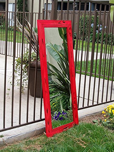 Red Full Length Floor Mirror, Wall Mirror & Vanity Mirror - Elegant Home Decor for Bedroom, Living Room & Dressing Area