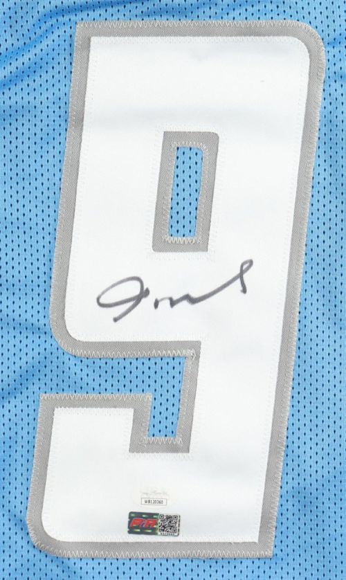 Jameson Williams Detroit Lions Signed Light Blue Football Jersey with JSA Hologram - Authentic NFL Collectible for Fans, Display & Memorabilia Collection