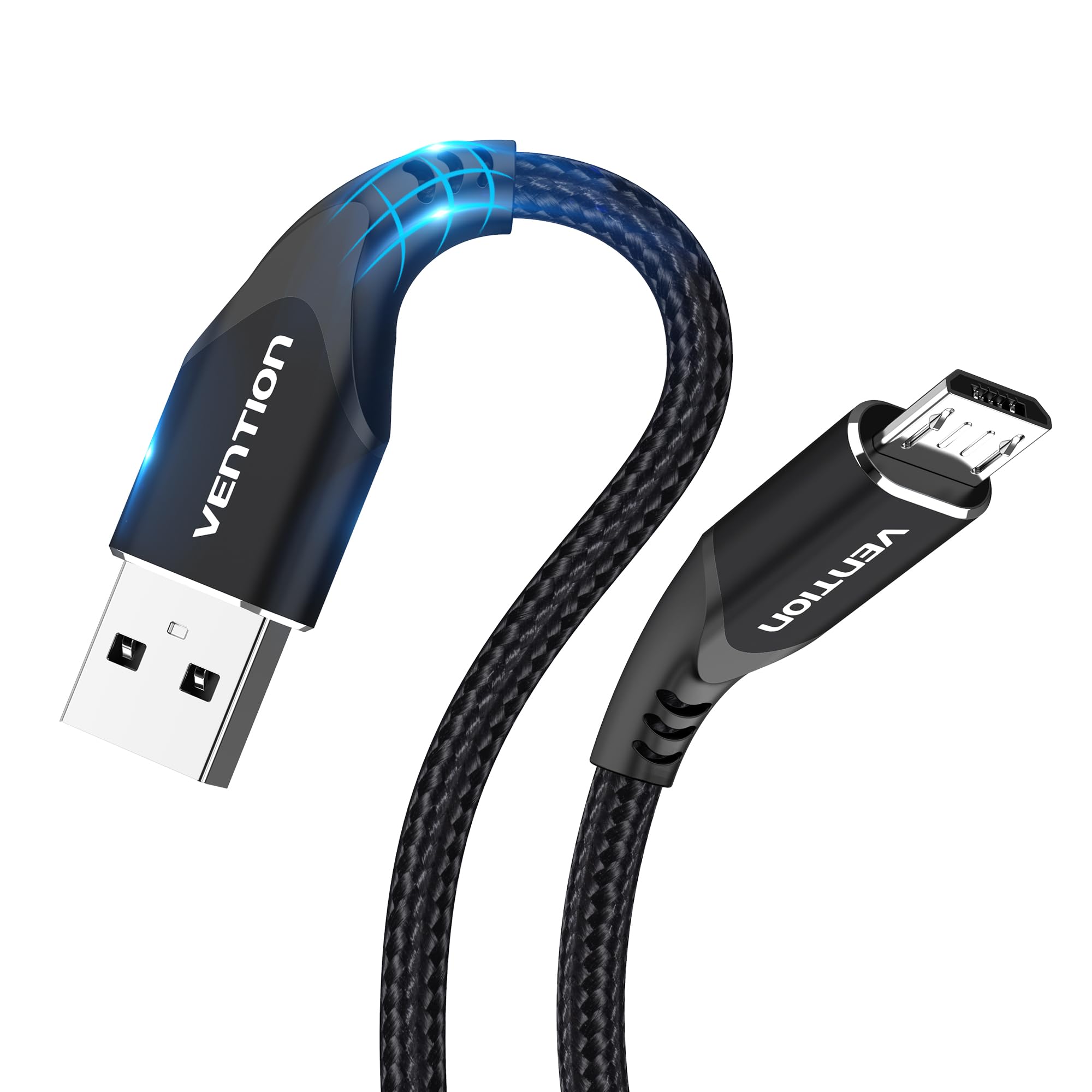 6.6FT Nylon Braided Micro USB Charger Cable for PS4/Xbox Controller, Kindle Fire Tablet & Android Devices - Durable Fast Charging Cord for Gaming, Reading & Mobile Use