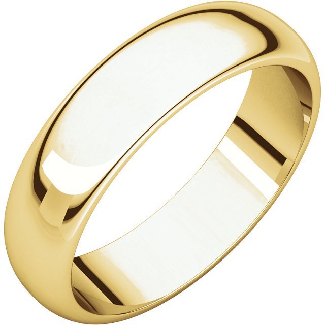 14K Gold 5mm Half Round Wedding Band for Women - Elegant & Durable Bridal Ring for Engagement, Anniversary & Everyday Wear