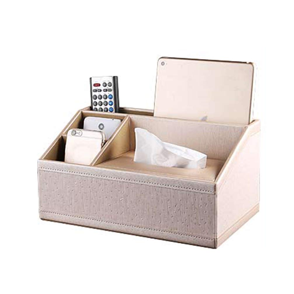 QYQS Clear Desk Organizer with 4 Compartments - Perfect for Storing Phones, Pens, Papers & Office Supplies | Ideal for Home Office, School & Workspace Organization