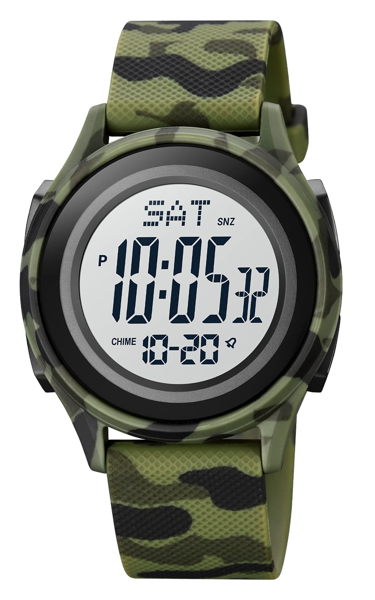 Youwen Men's & Women's Digital Sports Watch - Military Waterproof Multifunctional Watch with PU Band for Fitness, Running & Outdoor Activities