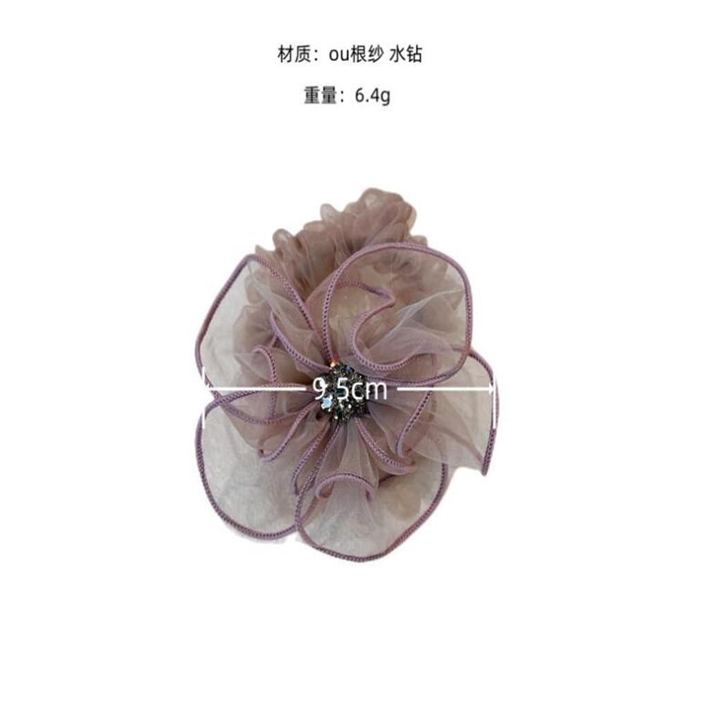 2 Sets Elegant Mesh Rhinestone Hair Accessories - Flower Hair Loops, Tie Hair Ropes & Headbands for Women & Girls | Perfect for Weddings, Parties & Daily Styling