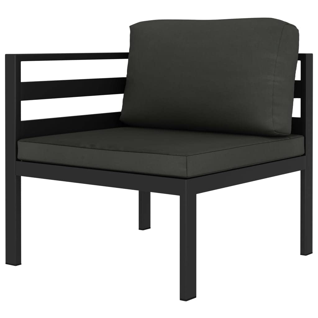 vidaXL 8-Piece Aluminum Patio Lounge Set with Cushions, Anthracite Outdoor Modular Furniture - Weather-Resistant, Comfortable Sectional Sofa for Garden, Poolside & Backyard Relaxation