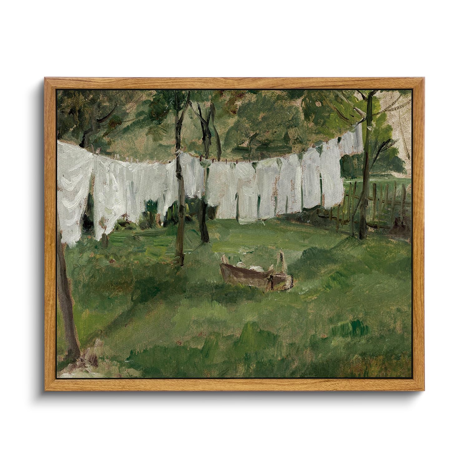 Vintage Framed Wall Art - Antique Oil Painting Country Landscape Canvas Print for Living Room, Bedroom, Office Decor (9x11 Inches) | Perfect for Farmhouse, Rustic & Laundry Room Wall Decor