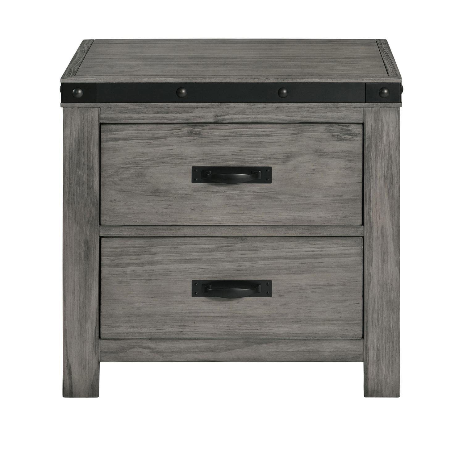 Picket House Furnishings Montauk 2-Drawer Nightstand - Solid Wood Bedside Table with Storage for Bedroom, Living Room & Guest Room - Perfect for Small Spaces & Home Decor