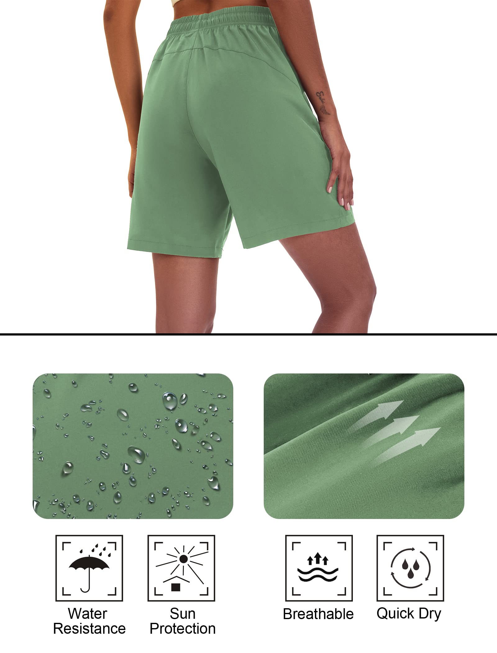 iChunhua Women's Hiking Cargo Shorts - Quick Dry Lightweight Outdoor Shorts with Zipper Pockets for Summer Adventures, Camping & Travel