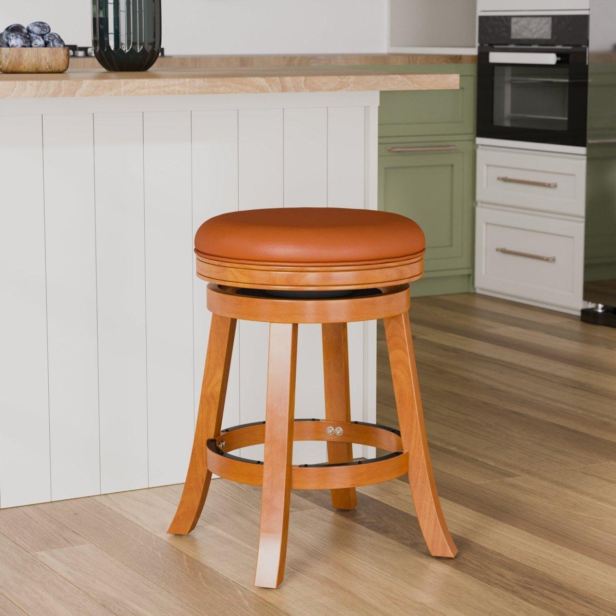 Premium Backless Fabric Swivel Stool - 24