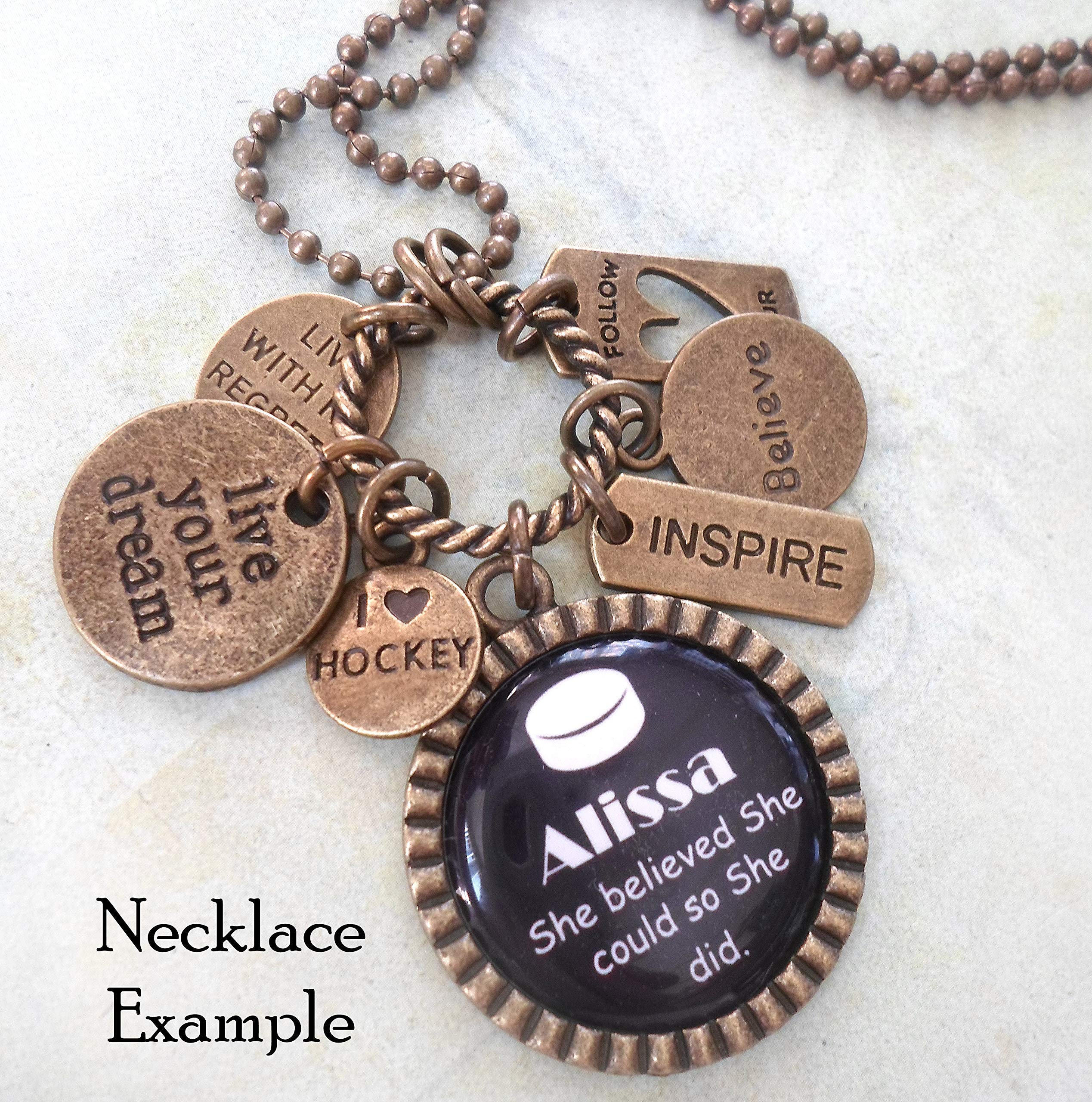 Hockey Keychain - Pain Stay Off The Rink Backpack Clip or Necklace - Motivational Sports Gift for Boys, Teens & Men - Perfect for Hockey Players, Fans & Team Gifts - Game Day, Training & Everyday Inspiration