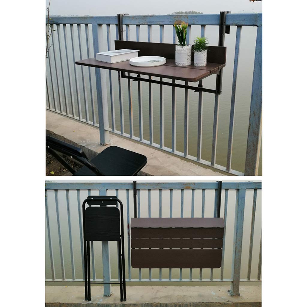 Foldable Hanging Table for Outdoor Balcony Railing - Space-Saving Folding Desk for Laptop, Dining, or Home Bar | 1.5