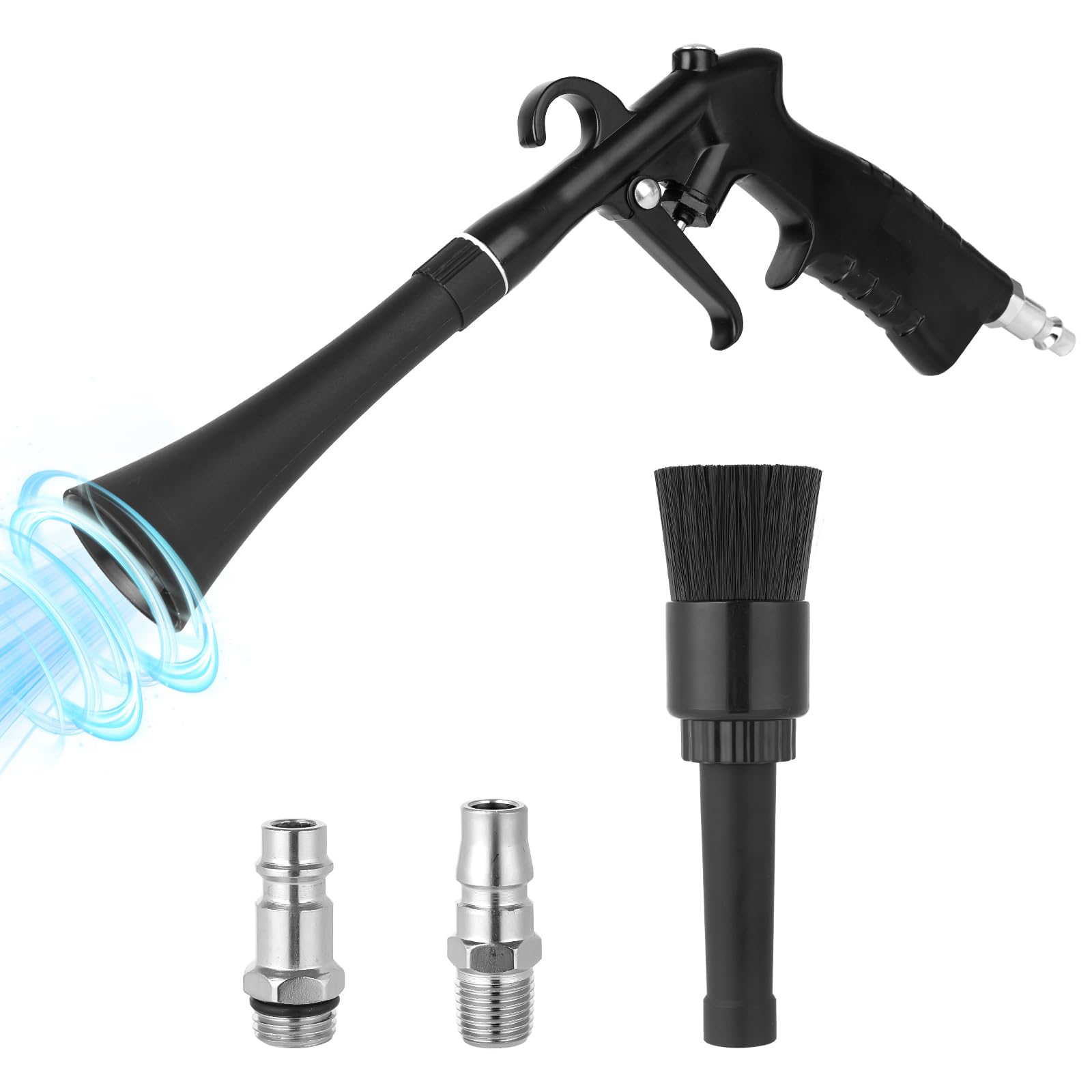 High Pressure Car Cleaning Gun - Detailing Air Blow Gun for Interior & Exterior, Car Dryer & Dust Blower with Nozzle & Detailing Brush - Compatible with Air Compressor - Perfect for Auto Detailing, Washing, and Quick Drying