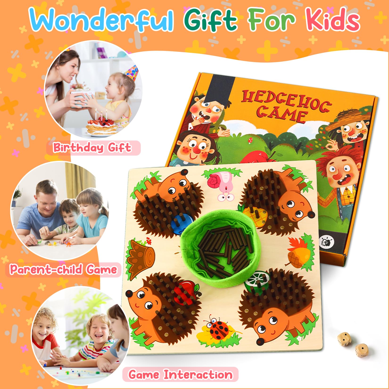 Montessori Hedgehog Counting Game - Wooden Fine Motor Skill Toys for Toddlers 3+ Years | Early Education Matching & Math Learning Toy | Fun Birthday Gift for Kids | Perfect for Preschool Classroom & Home Playtime