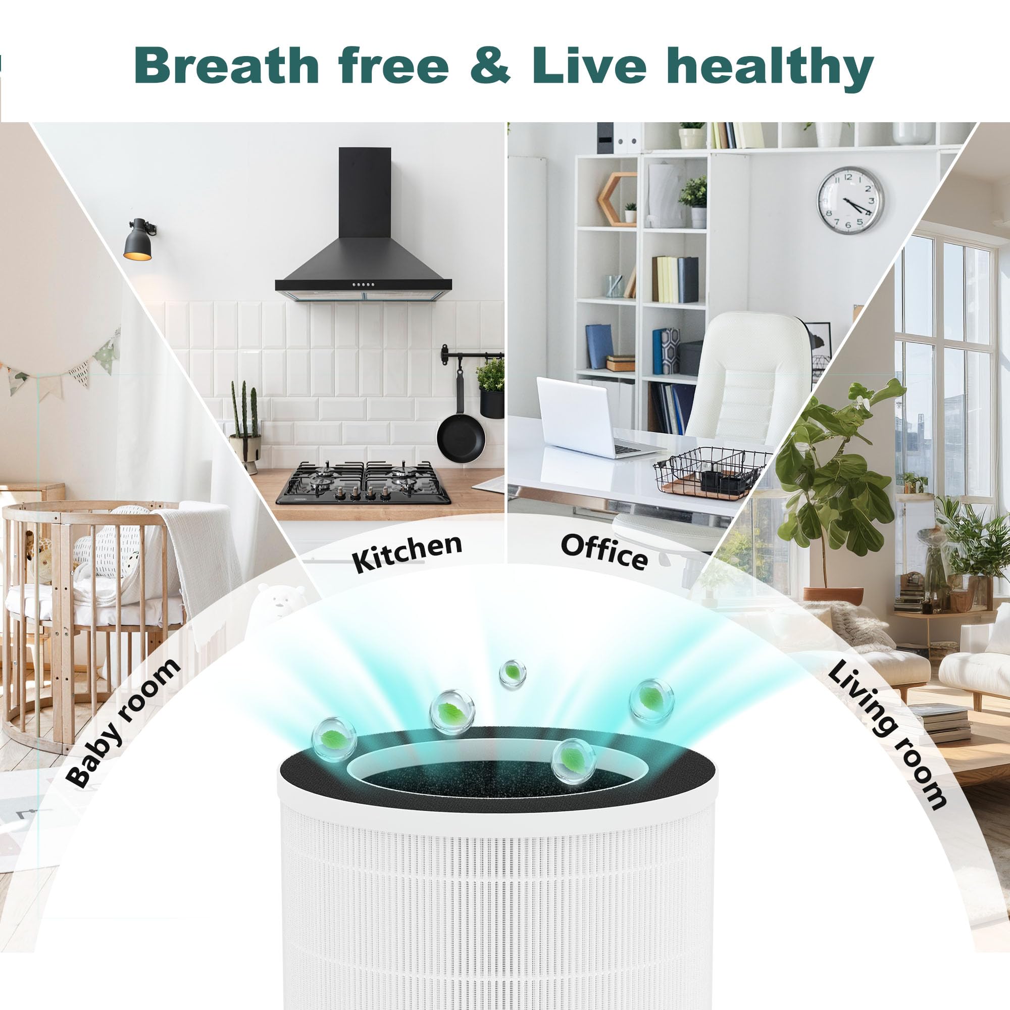 SAKEGDY True HEPA 13 Filter Replacement for Afloia Demi Air Purifier - 3-in-1 Filtration System with Pre-Filter, HEPA & Carbon Filters (2 Pack) - Perfect for Home, Office & Bedroom Air Purification
