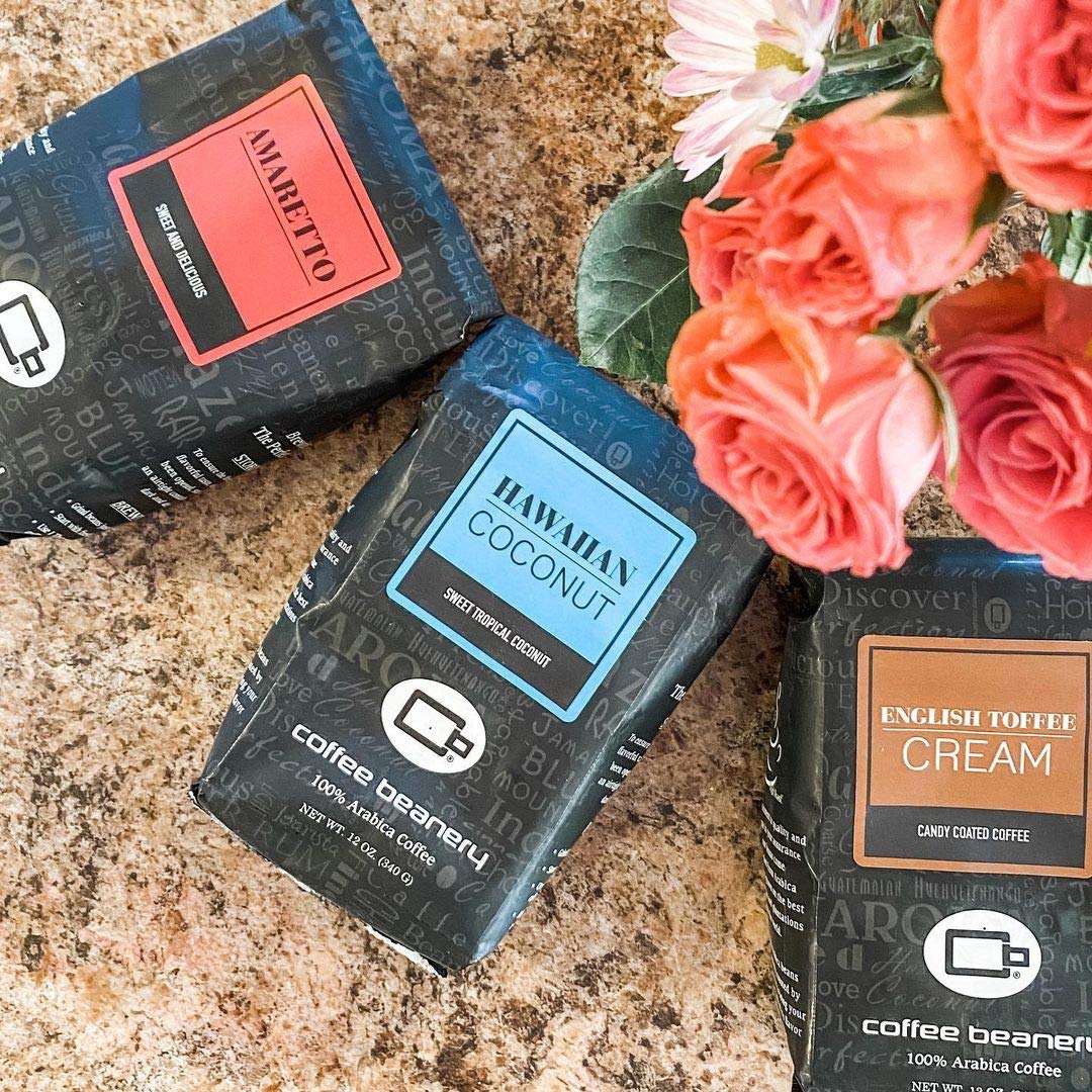 Amaretto Flavored Coffee by Coffee Beanery | 12oz Medium Roast 100% Arabica Ground Coffee | Specialty Gourmet Coffee for Home, Office & Gifting | Perfect for Morning Brew, Afternoon Pick-Me-Up & Coffee Lovers