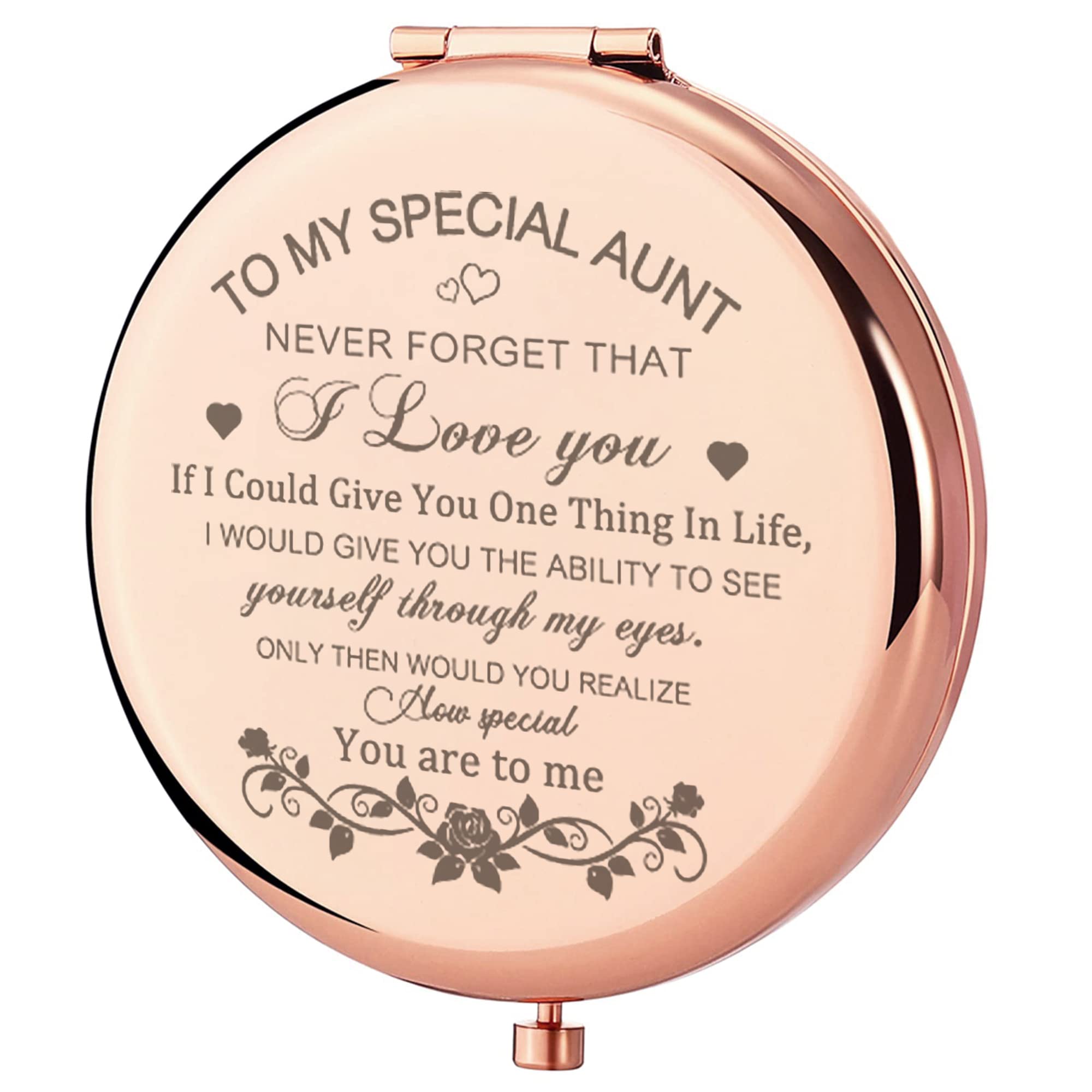 GAOLZIUY 2.5 Inch Rose Gold Compact Mirror - Portable Hand Mirror for Women, Perfect Gift for Mother's Day & Birthdays - Great for Makeup, Travel, and Home Use