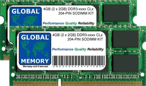 4GB (2x2GB) DDR3 Laptop RAM 1066/1333/1600MHz SODIMM Memory Kit - Upgrade for HP, Dell, Lenovo Notebooks - Perfect for Gaming, Office Work & Multitasking