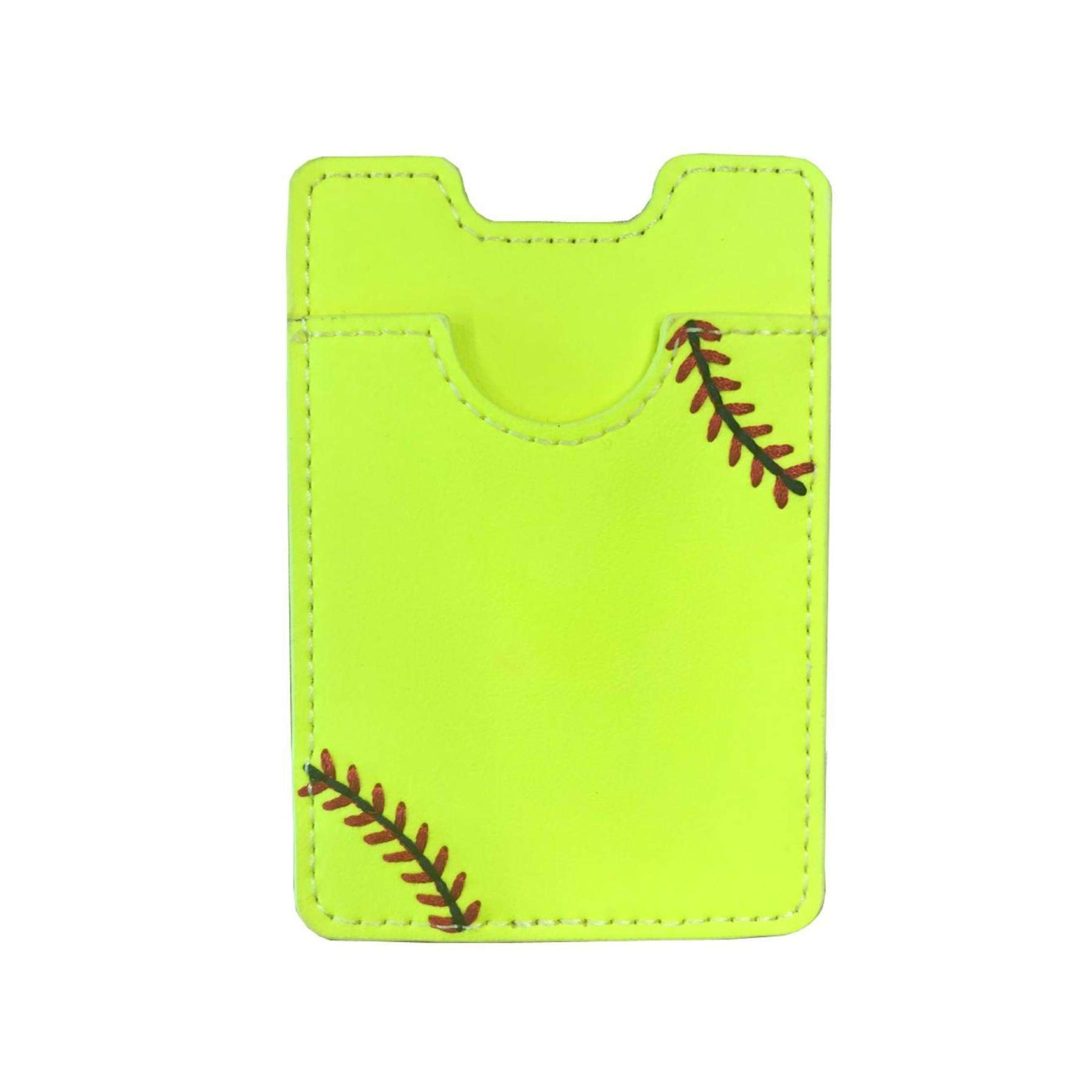 Premium Softball Leather Card Wallet Phone Case - Slim RFID Blocking Holder for Credit Cards & Cash | Perfect for Sports Fans, Travel & Everyday Use