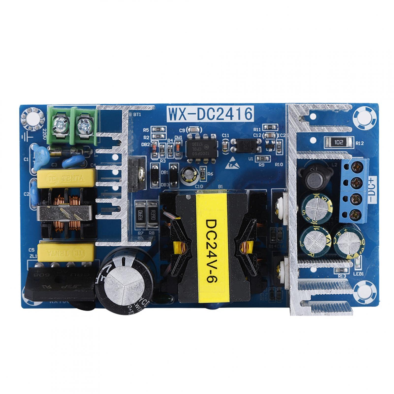 150W High Power Switching Power Supply Board - 24V DC 6A Industrial Power Module with Multi-Protection & Double-Sided PCB for Industrial Control Systems, Automation Equipment, and LED Lighting Applications