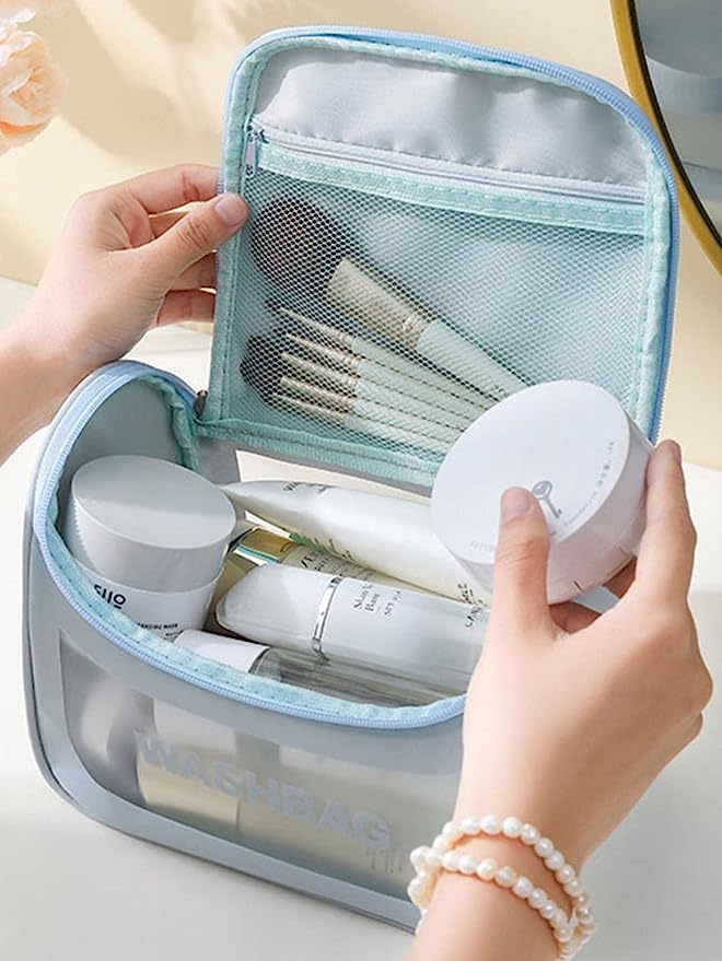 ViNishq® Portable Makeup Organizer Bag with Adjustable Dividers - Cosmetic Storage Case for Makeup Brushes, Lipsticks & Beauty Essentials | Perfect Travel Makeup Bag for Women & Girls | Great for Home, Travel & Salon Use
