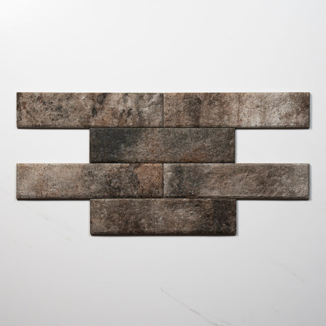 Eton Grey Porcelain Brick Look Tile 60mm x 250mm - Modern Wall & Floor Tile for Kitchen Backsplash, Bathroom, and Fireplace Decor