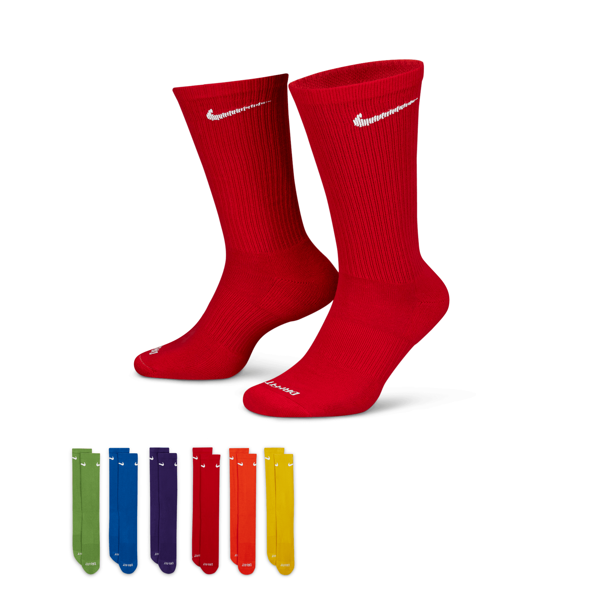 Cushioned Crew Socks 6-Pack Multi-Color - Comfortable Athletic Socks for Men & Women - Perfect for Running, Hiking & Everyday Wear