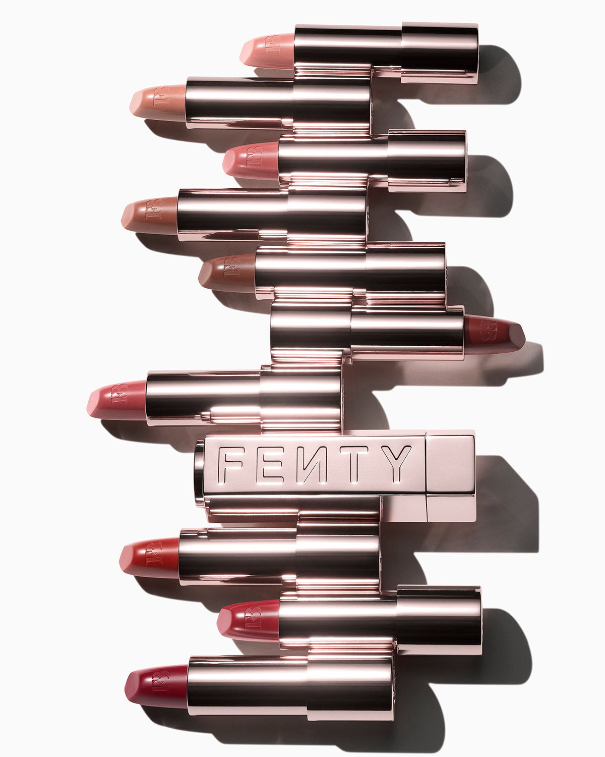 Fenty Icon The Case Semi Matte Refillable Lipstick - Metallic Nude | Long-Lasting Vegan Lip Color | Perfect for Everyday Wear & Special Occasions
