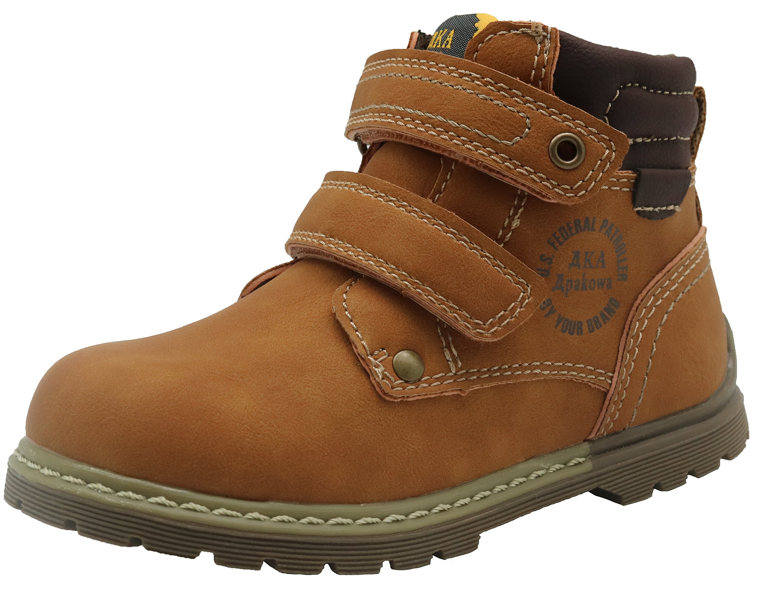 Apakowa Waterproof Toddler Boys Ankle Work Boots - Durable & Comfortable for Outdoor Play, Hiking & Farm Activities (Toddler/Little Kid)