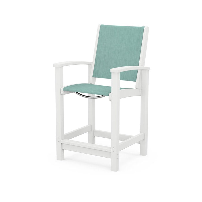 POLYWOOD Coastal Counter Chair - Durable Outdoor Bar Stool for Patio, Deck & Poolside - Weather-Resistant & Low Maintenance