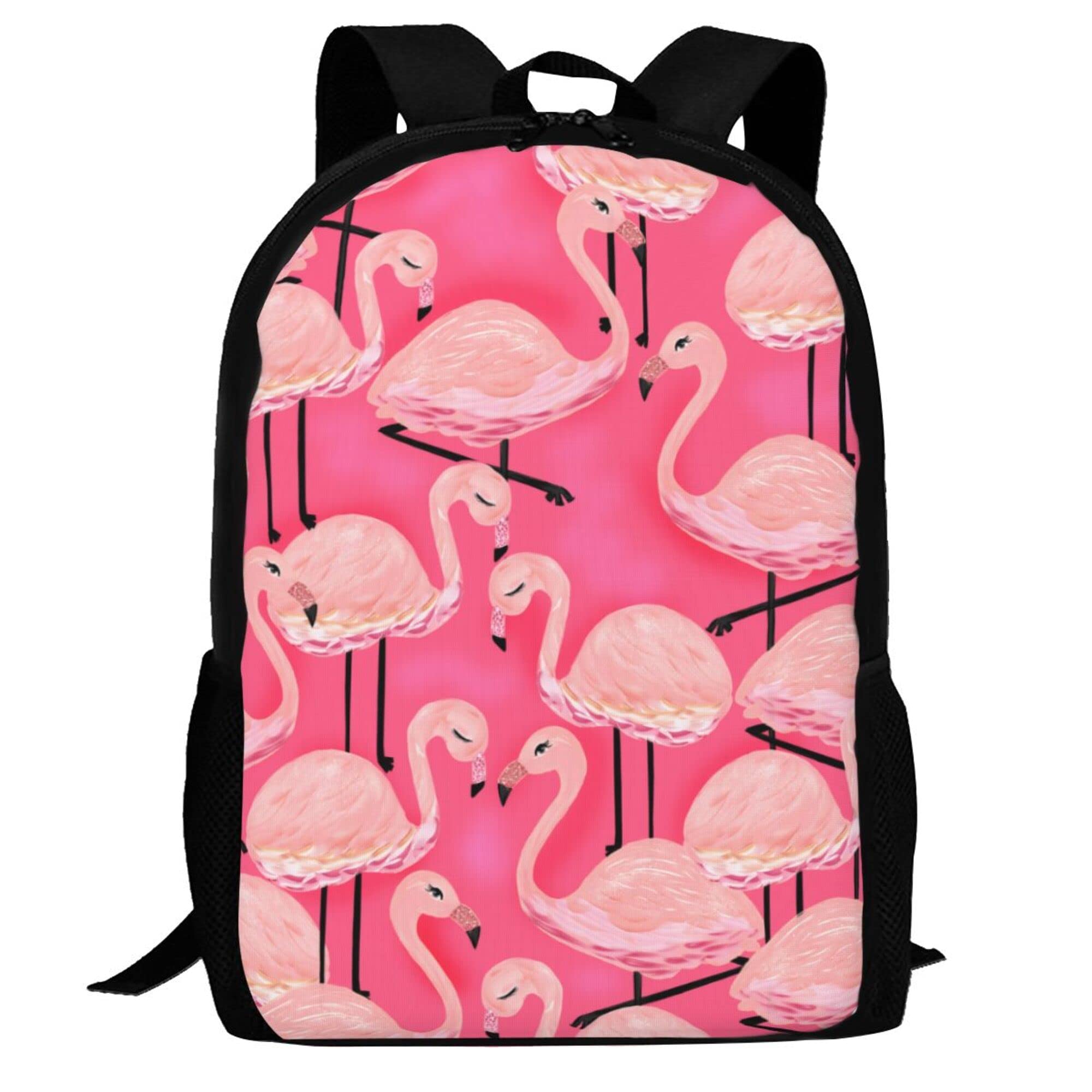 EOUNMSU Cute Watercolor Flamingo Pink Backpack - 17 Inch Large Durable Lightweight Laptop Backpack for Men & Women - Perfect for Travel, School, College, Business & Outdoor Hiking Daypack