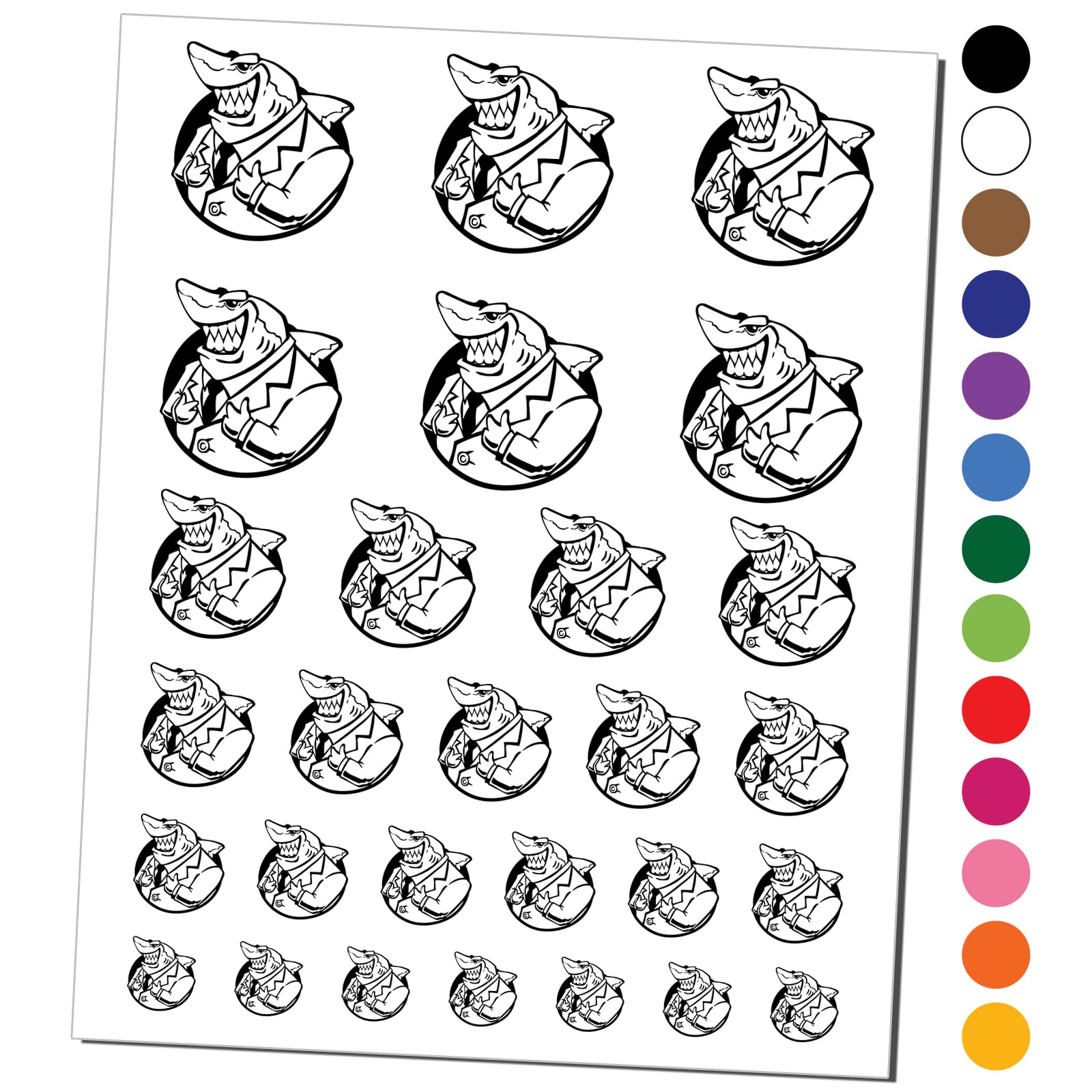 Waterproof Fake Tattoo Set - Lawyer Loan Shark in Business Suit Temporary Tattoo Stickers - Black (1 Sheet) for Cosplay, Halloween & Costume Parties
