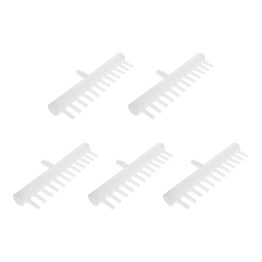 MroMax 8mm to 4mm Aquarium Air Pump Splitter - 12-Way Plastic Airline Tubing Connector for Fish Tank, Hydroponics & Bubble Walls - 5Pcs for Optimal Air Flow Diffusion