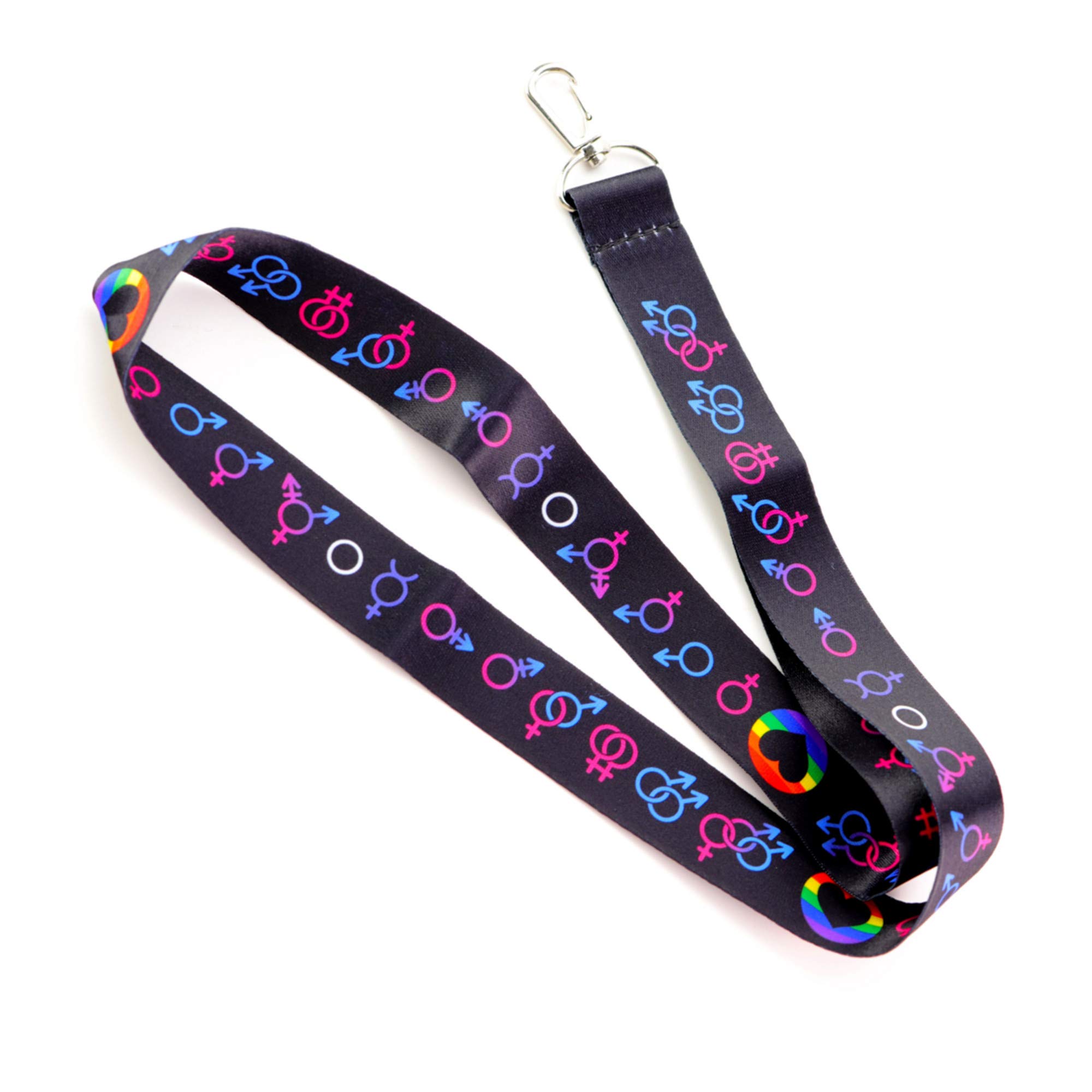 LGBT Pride Keychain Lanyard - Love is Love ID Badge Holder for Work & Events