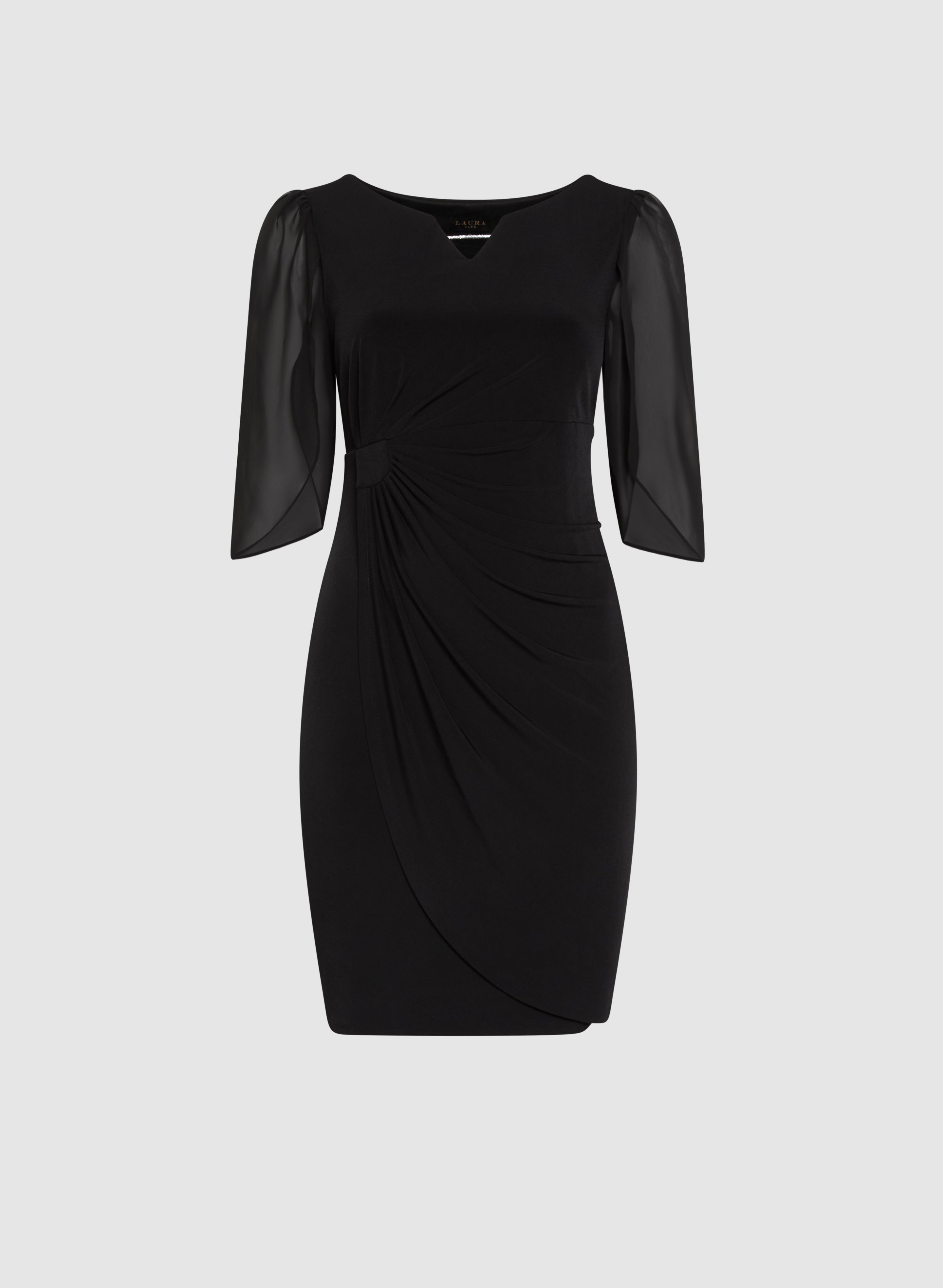 Elegant Chiffon Sleeve Dress for Women - Flowy Summer Party Dress with Floral Print - Perfect for Weddings, Cocktail Parties & Date Nights
