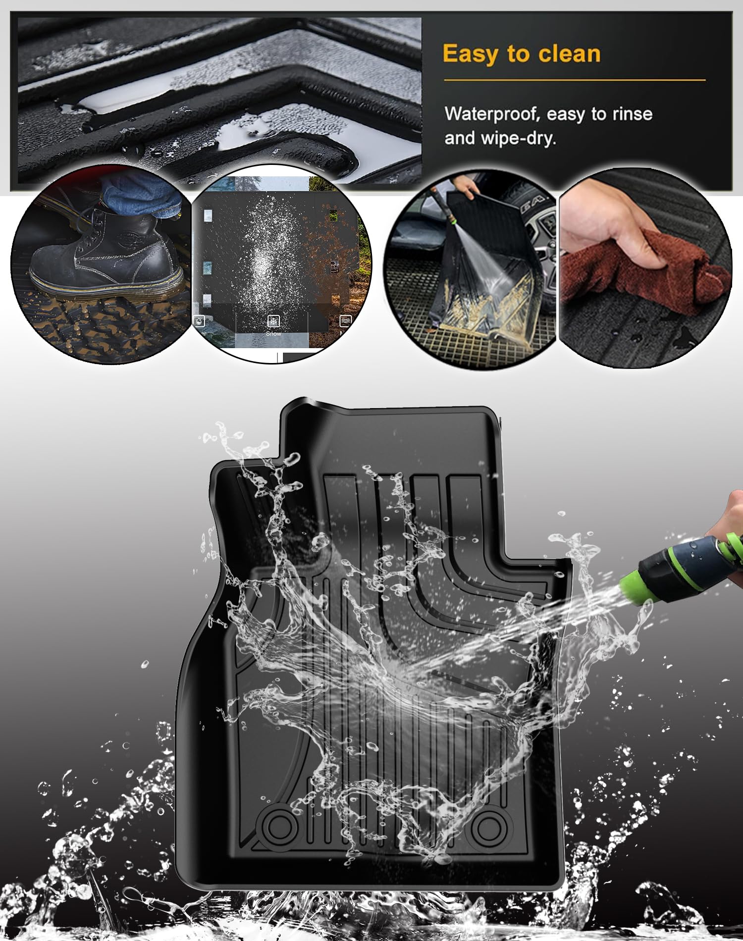 Custom Fit TPE All-Weather Floor Mats for 2019-2025 Mazda 3 (1st & 2nd Row) - Heavy Duty Protection Car Floor Liners - Perfect for Daily Commute, Road Trips & Winter Driving