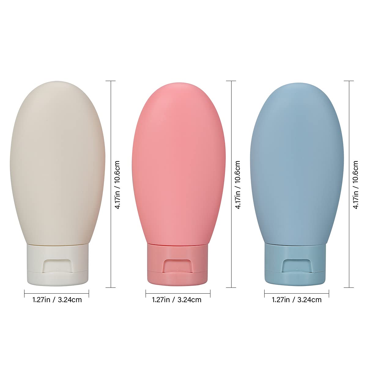 LIYUABU 3-Piece Travel Bottle Set - 60ml Leak-Proof Empty Plastic Squeeze Bottles for Shampoo, Conditioner & Toiletries - Includes Storage Bag (Multicolor) - Perfect for Air Travel, Gym & Vacation Essentials